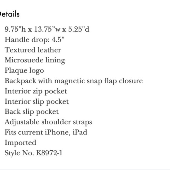 KATE SPADE KATY MED BACKPACK - Picture 8 of 16